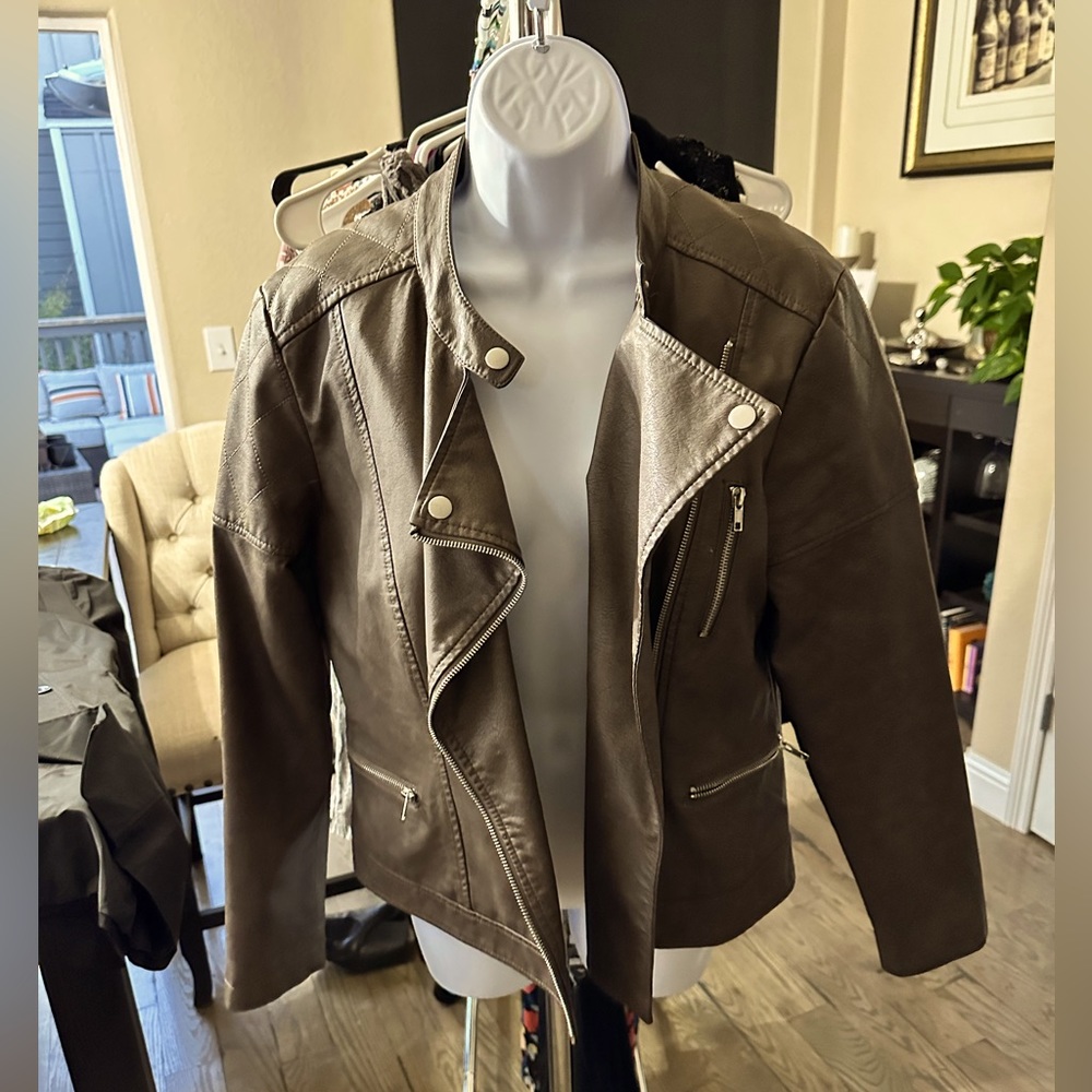 Brown leather jacket